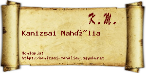Kanizsai Mahália névjegykártya